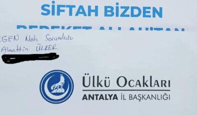 Ülkü Ocakları’ndan Antalya’da esnafa siftah desteği: Zarflarla bereket mesajı verildi