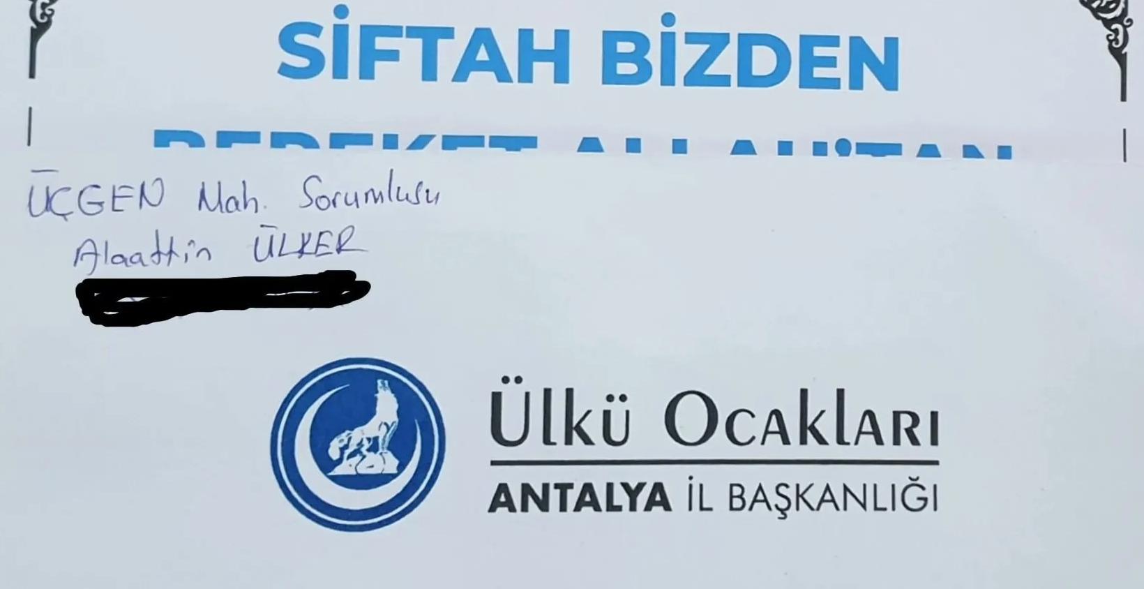 Ülkü Ocakları’ndan Antalya’da esnafa siftah desteği: Zarflarla bereket mesajı verildi